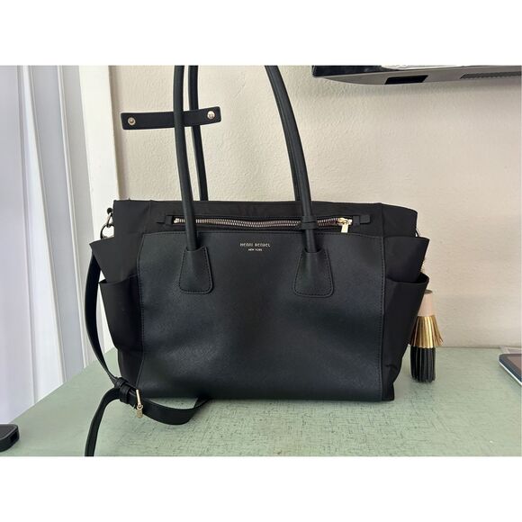 Henri Bendel West 57th Baby Diaper Bag Black Tote Purse - Picture 5 of 6